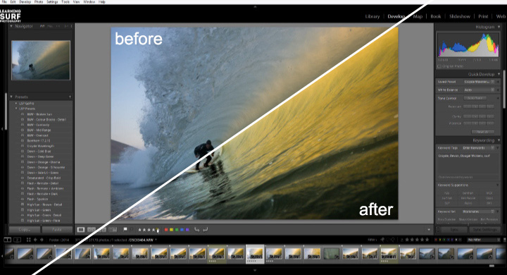 Processing Surf Photos in Adobe Lightroom